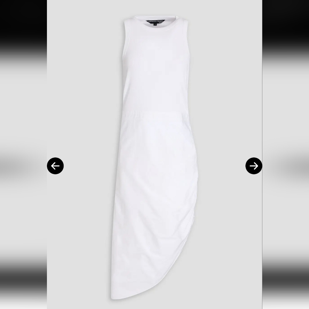 WOMEN'S VERONICA BEARD WHITE FINCA RIBBED PANELED MIDI DRESS SZ SMALL $400
